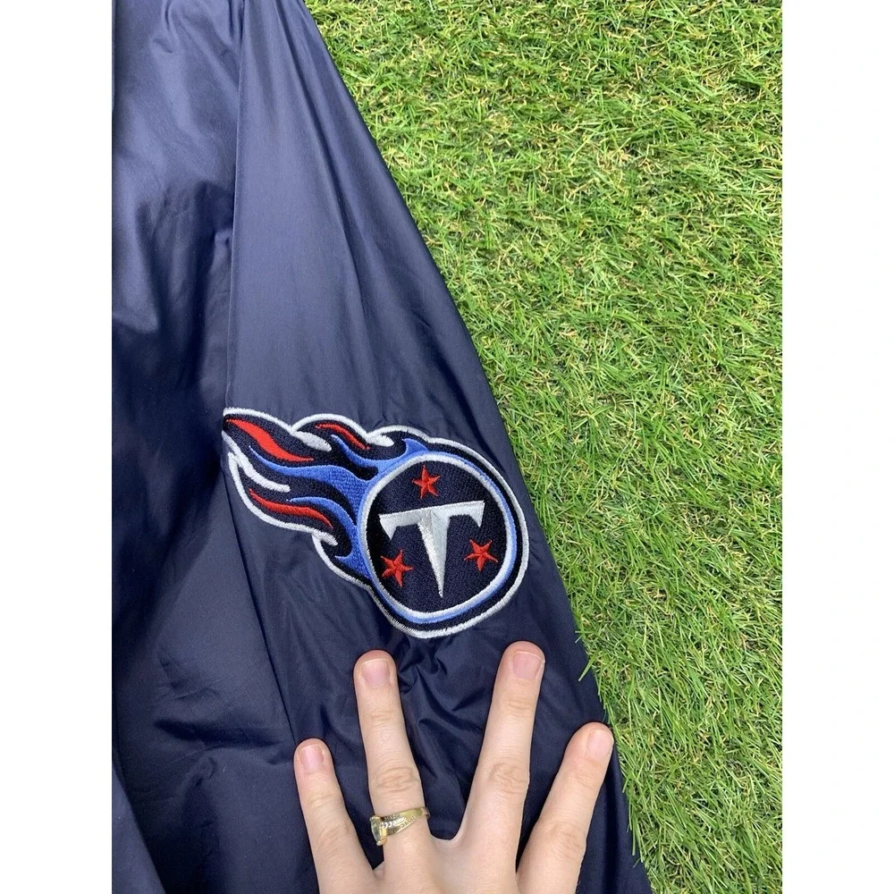 Vintage Tennessee Titans Windbreaker Jacket Mens Medium Nylon Full Zip Up 90s